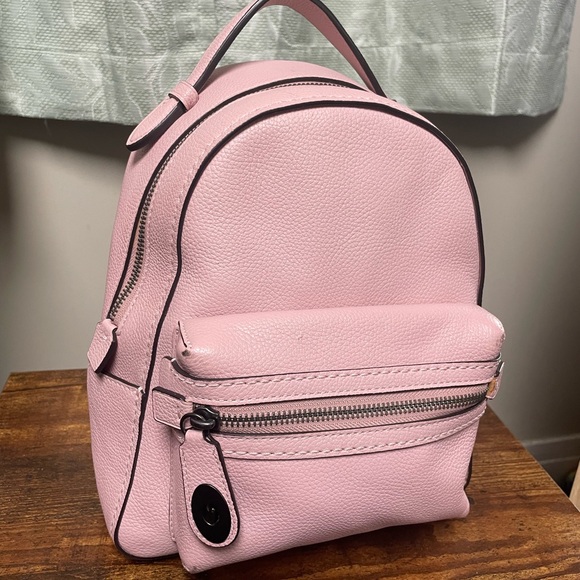 Pink Leather Backpack - Picture 1 of 10